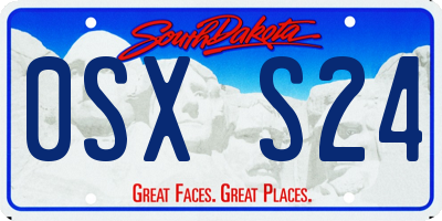 SD license plate 0SXS24