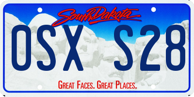 SD license plate 0SXS28