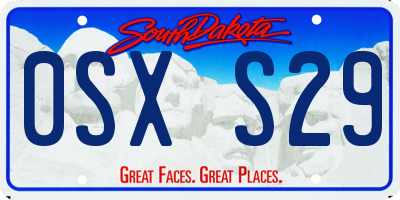 SD license plate 0SXS29