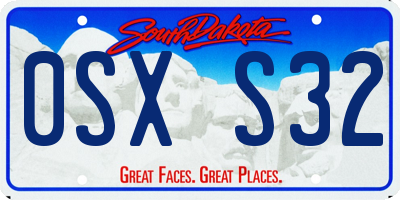 SD license plate 0SXS32