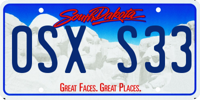 SD license plate 0SXS33