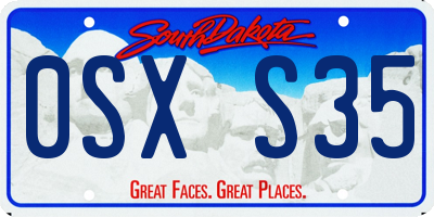 SD license plate 0SXS35