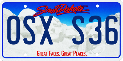SD license plate 0SXS36