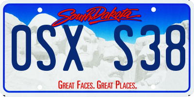 SD license plate 0SXS38