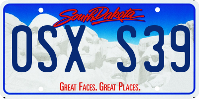 SD license plate 0SXS39