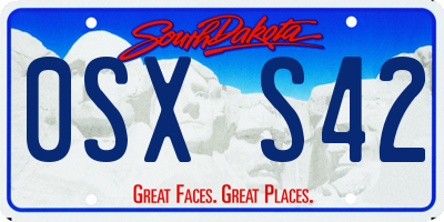 SD license plate 0SXS42