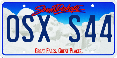 SD license plate 0SXS44