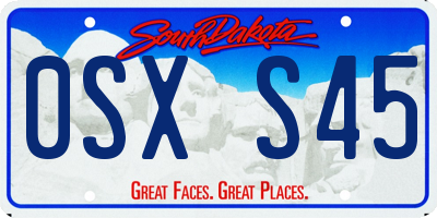 SD license plate 0SXS45