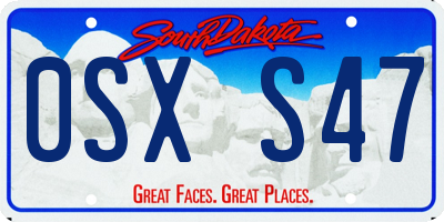 SD license plate 0SXS47
