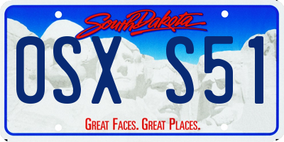 SD license plate 0SXS51
