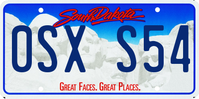 SD license plate 0SXS54