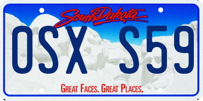 SD license plate 0SXS59