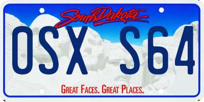 SD license plate 0SXS64