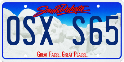 SD license plate 0SXS65