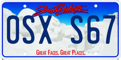 SD license plate 0SXS67