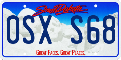 SD license plate 0SXS68
