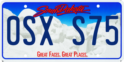 SD license plate 0SXS75