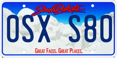 SD license plate 0SXS80