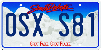 SD license plate 0SXS81
