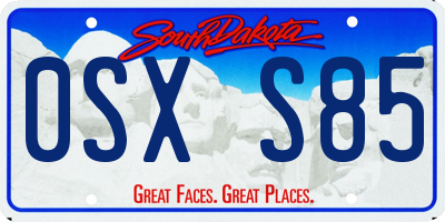 SD license plate 0SXS85