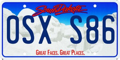 SD license plate 0SXS86
