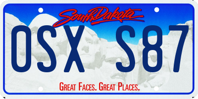 SD license plate 0SXS87