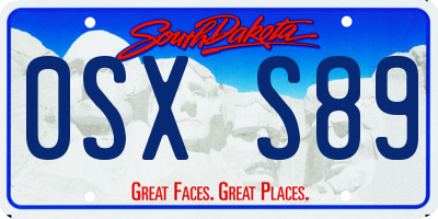 SD license plate 0SXS89