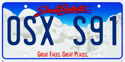 SD license plate 0SXS91
