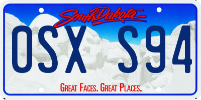 SD license plate 0SXS94