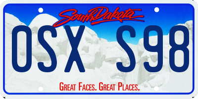 SD license plate 0SXS98