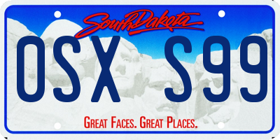 SD license plate 0SXS99