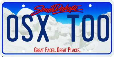 SD license plate 0SXT00
