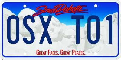 SD license plate 0SXT01