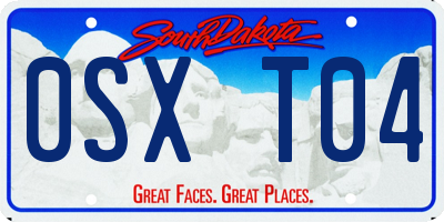 SD license plate 0SXT04
