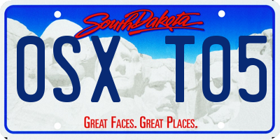 SD license plate 0SXT05