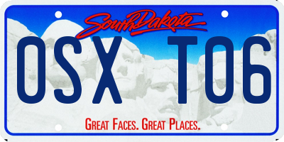 SD license plate 0SXT06