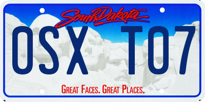 SD license plate 0SXT07
