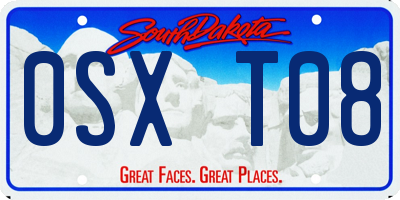 SD license plate 0SXT08
