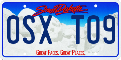 SD license plate 0SXT09