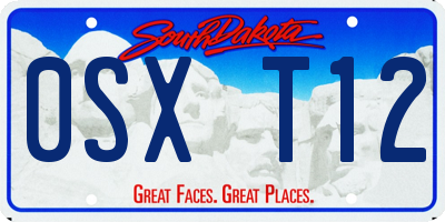 SD license plate 0SXT12