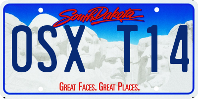 SD license plate 0SXT14