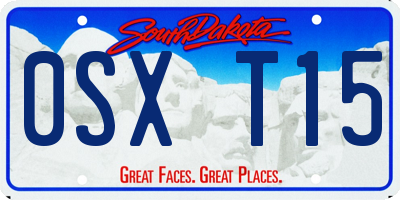 SD license plate 0SXT15