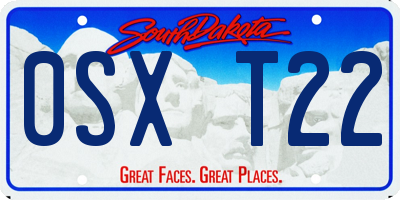 SD license plate 0SXT22
