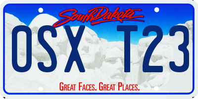 SD license plate 0SXT23