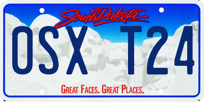 SD license plate 0SXT24