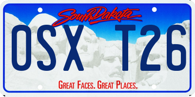 SD license plate 0SXT26