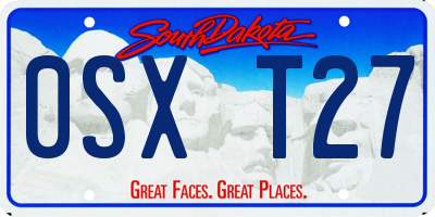 SD license plate 0SXT27