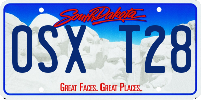 SD license plate 0SXT28