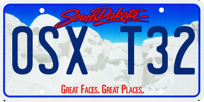 SD license plate 0SXT32