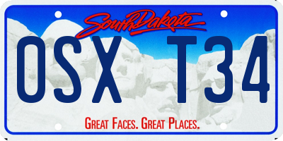 SD license plate 0SXT34